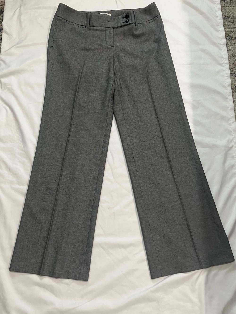LOFT Gray Wide-Leg Dress Pants - Size 2 Petite